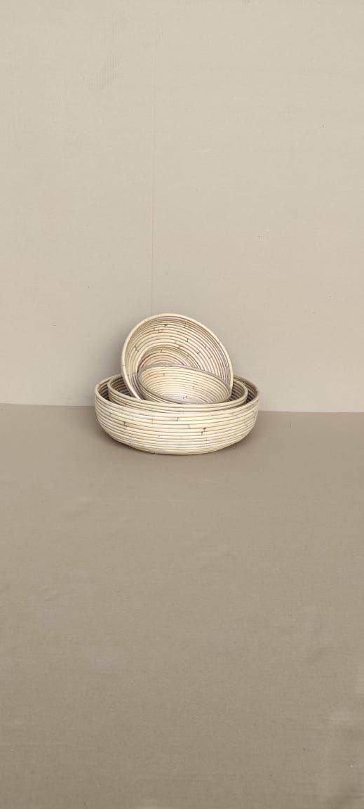 Rattan Nesting Bowls Set