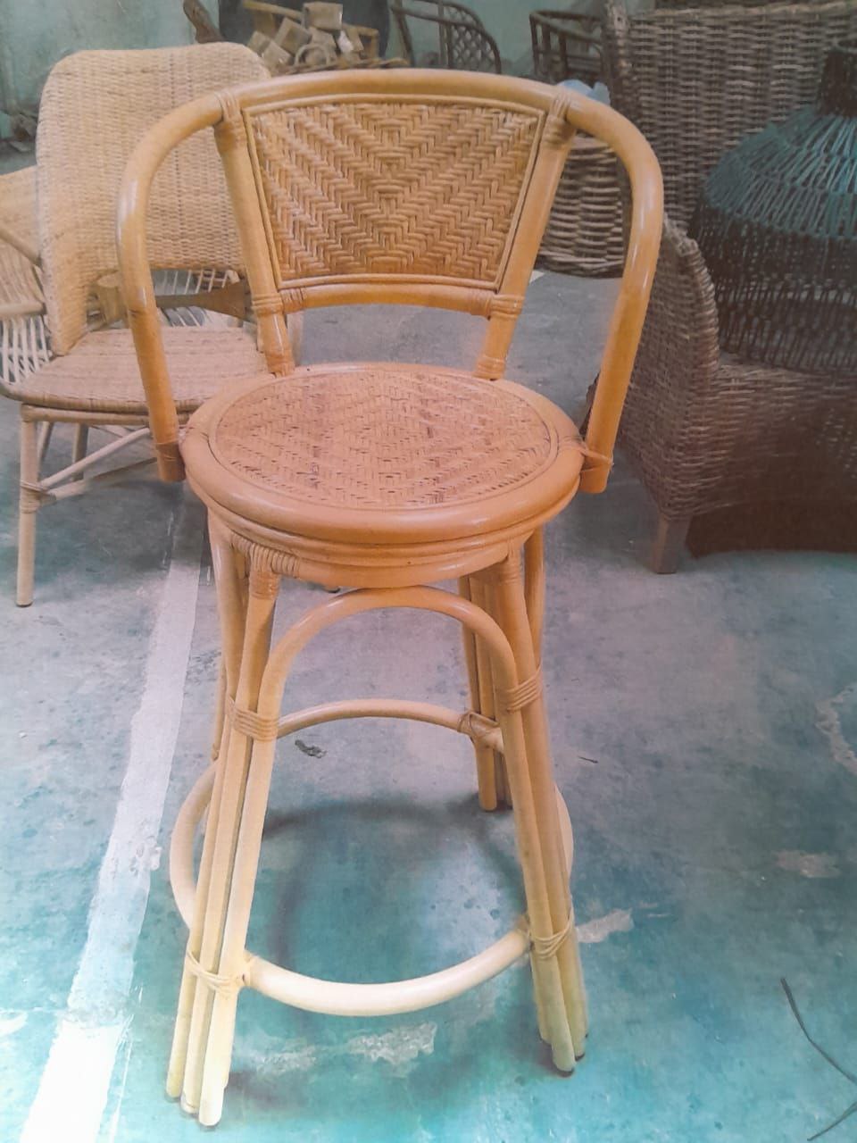Rattan Woven Bar Stool